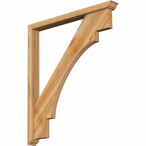 Merced Traditional Rough Sawn Bracket w/ Offset Brace, Western Red Cedar, 4